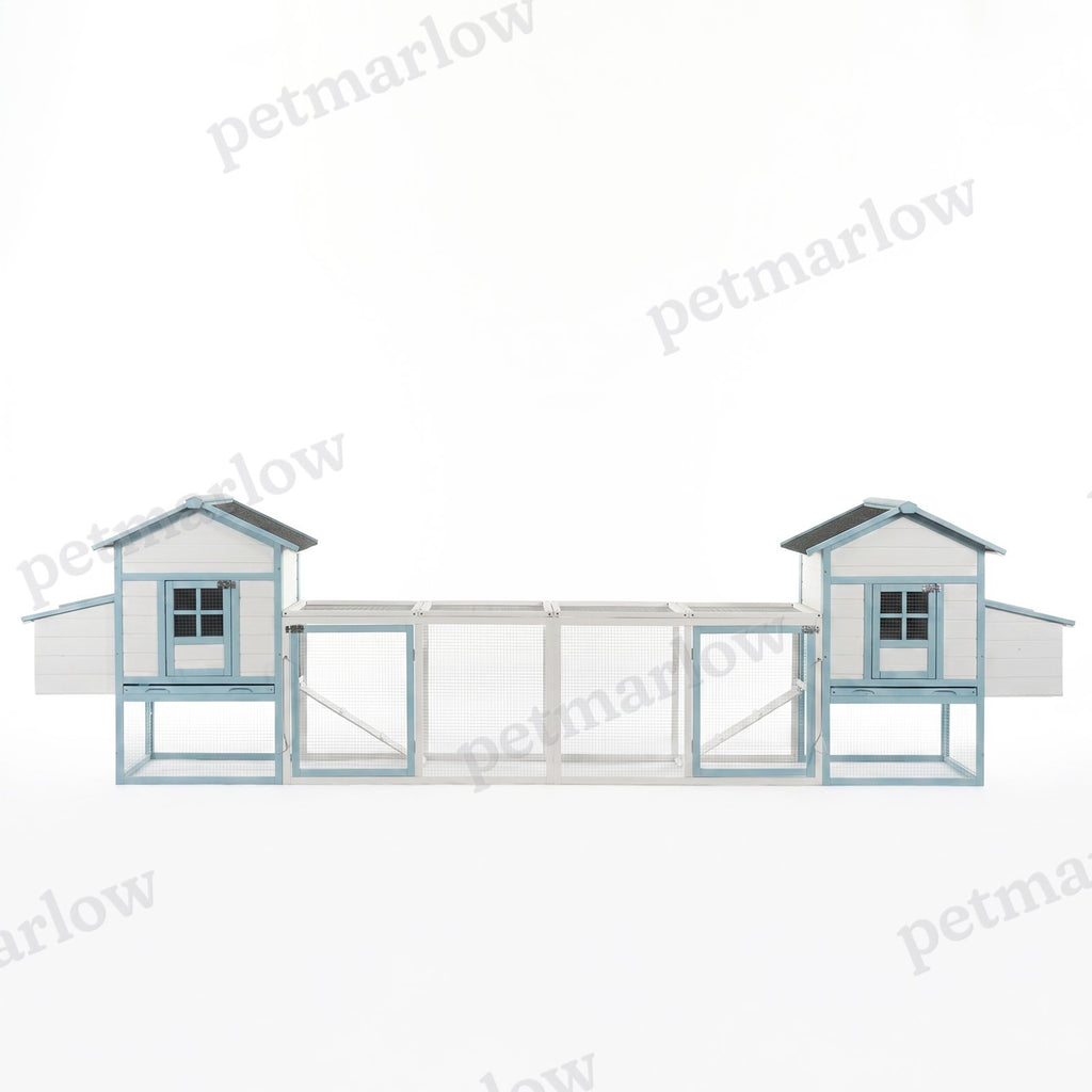 Large Wooden Chicken Coop with Double Nesting Boxes and Outdoor Run – view 6