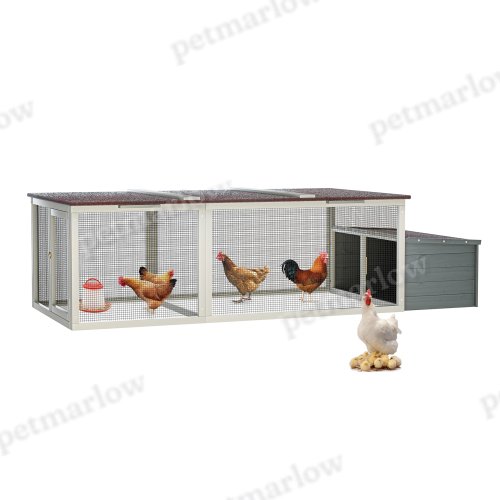 Large Wooden Chicken Coop with Nesting Box and Weatherproof Roof – view 4