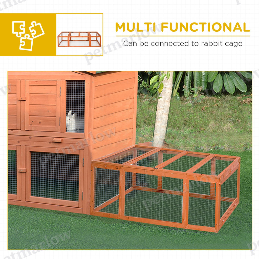 Large Wooden Rabbit Hutch for Small Animals with Run – view 6