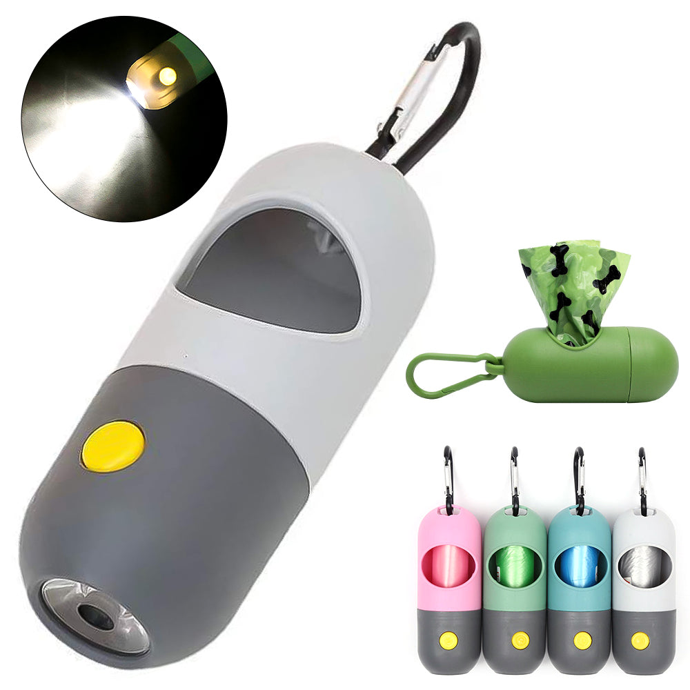 LED Light Pet Waste Bag Dispenser for Dogs and Cats