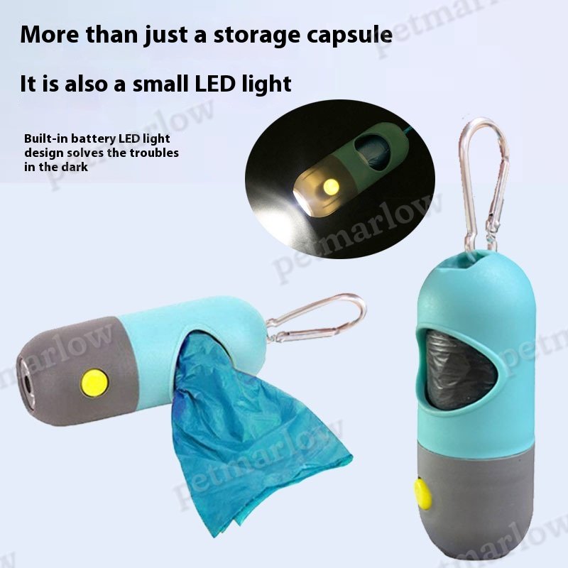 LED Light Pet Waste Bag Dispenser for Dogs and Cats