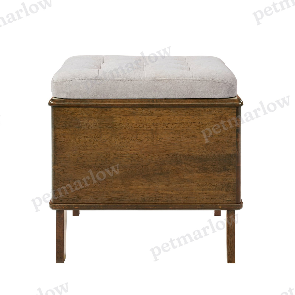 Rubber Wood Cat Bed Ottoman with Cat Cave – view 3