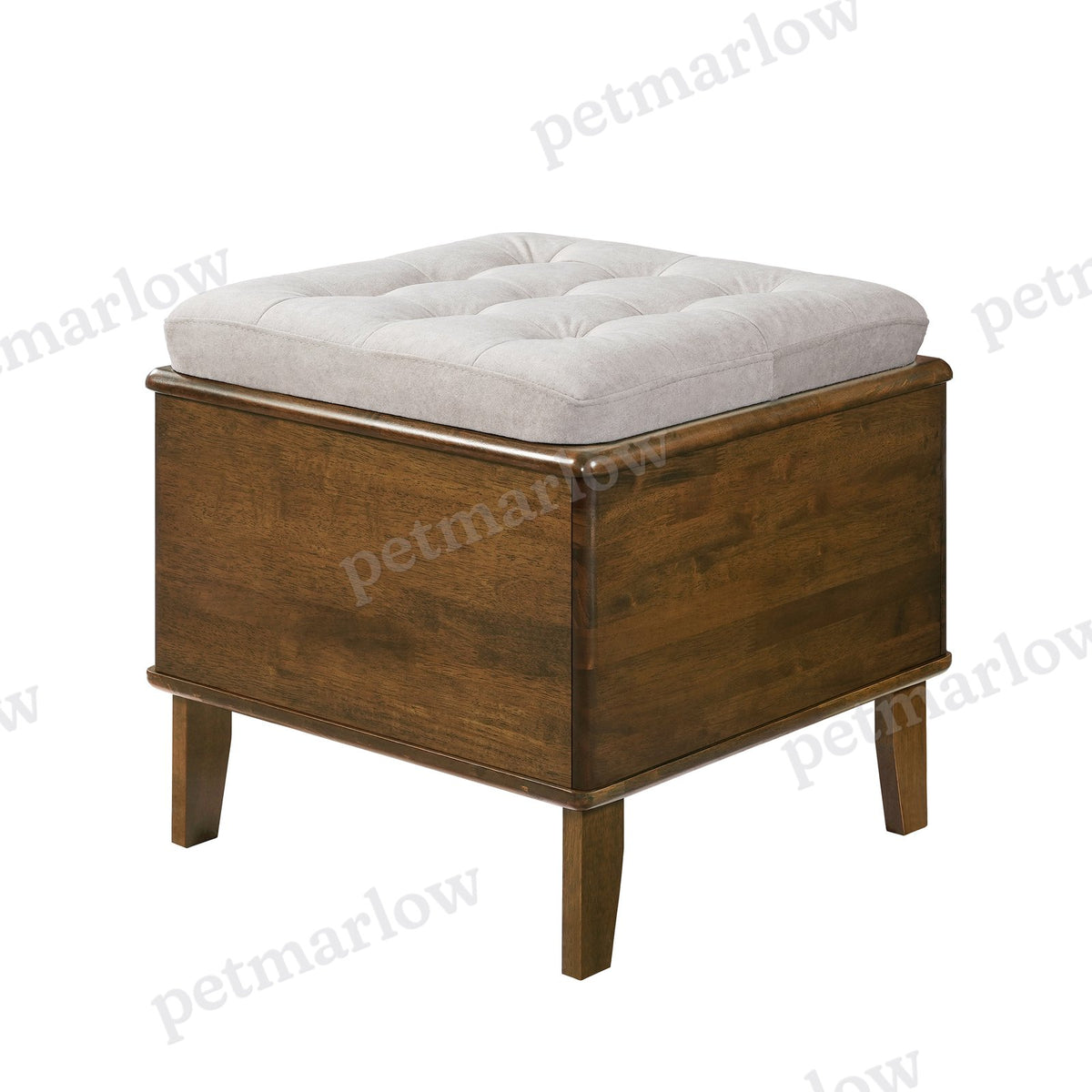 Rubber Wood Cat Bed Ottoman with Cat Cave – view 4