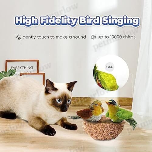 Lifelike Sparrow Interactive Sound Simulation Sparrow Feathers Hanging by Elastic String – view 3