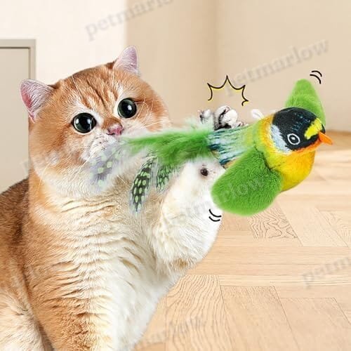 Lifelike Sparrow Interactive Sound Simulation Sparrow Feathers Hanging by Elastic String – view 5