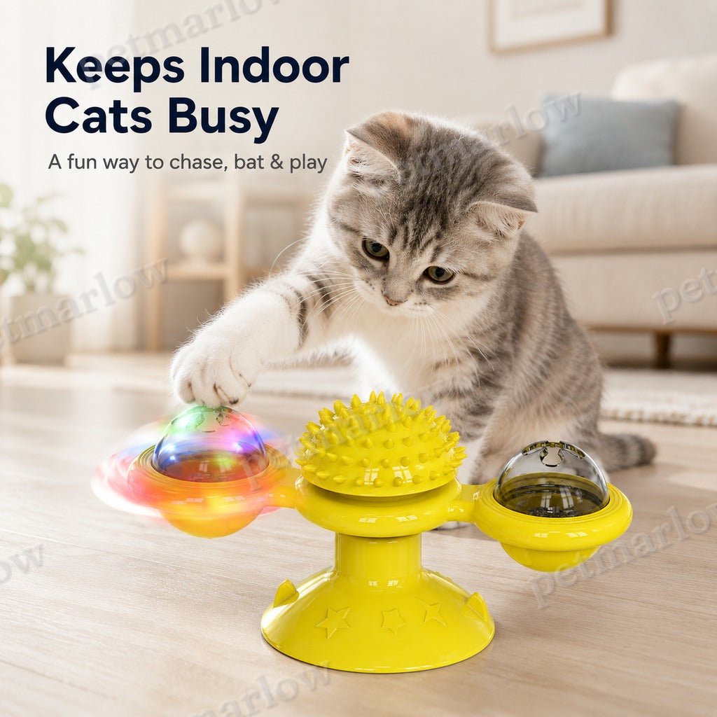 Light-Up 360° Spinning Cat Toy (Suction Cup & Catnip Balls) – view 5
