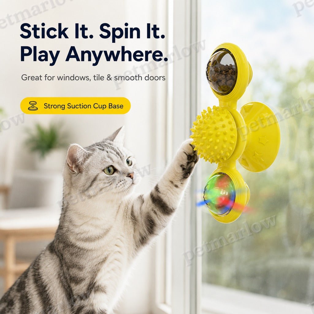 Light-Up 360° Spinning Cat Toy (Suction Cup & Catnip Balls) – view 6