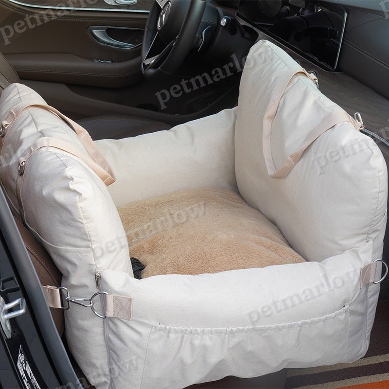 Linen Car Safety Seat Front Dog Bed – view 4