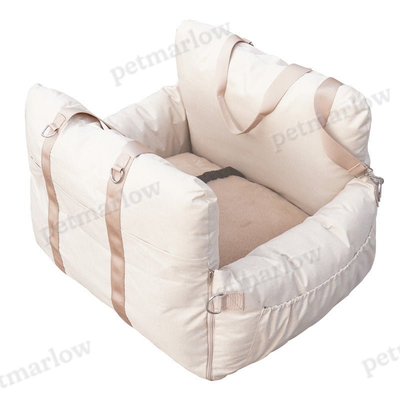 Linen Car Safety Seat Front Dog Bed – view 6