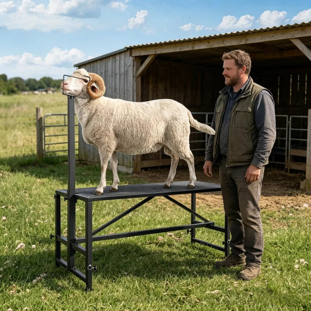 Livestock Stand with Adjustable Height for Grooming – view 2