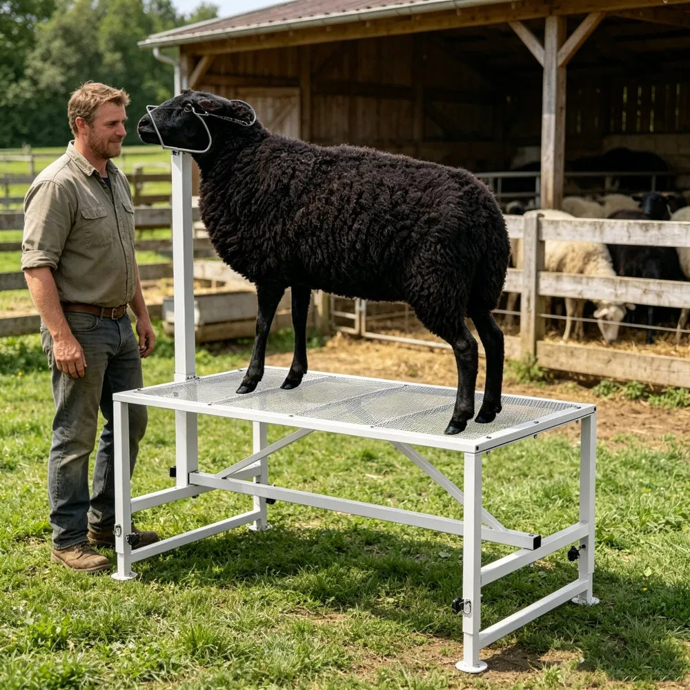 Livestock Stand with Adjustable Height for Grooming – view 2