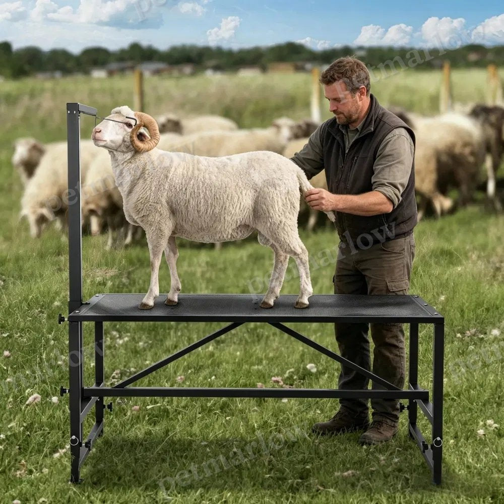 Livestock Stand with Adjustable Height for Grooming – view 3