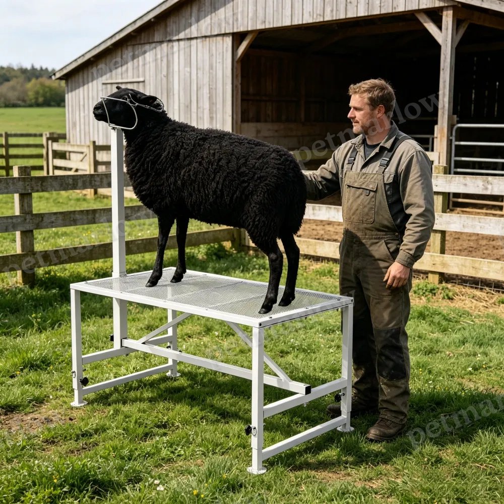 Livestock Stand with Adjustable Height for Grooming – view 3
