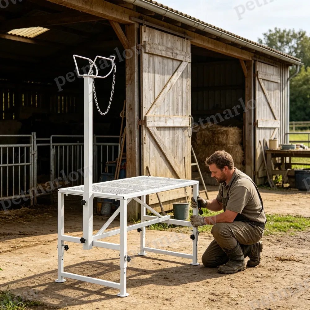 Livestock Stand with Adjustable Height for Grooming – view 4
