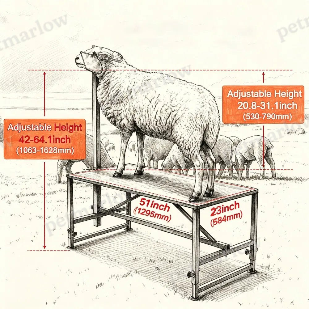 Livestock Stand with Adjustable Height for Grooming – view 6