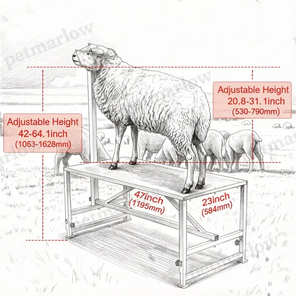 Livestock Stand with Adjustable Height for Grooming – view 6