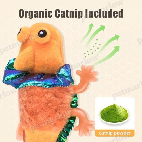 Lizard Kitten Toy with Catnip for Indoor Cats Kicker – view 6