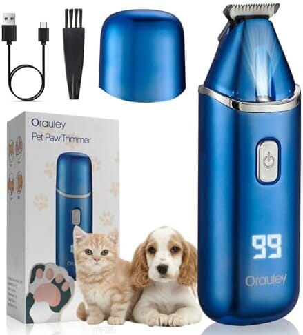 Low Noise Rechargeable Corldless Dog Clippers for Grooming with LED Light