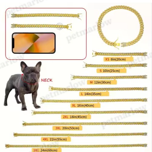 Luxury Alloy Dog Chain Choker with Sparkling Diamonds – view 4