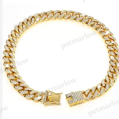Luxury Alloy Dog Chain Choker with Sparkling Diamonds – view 5
