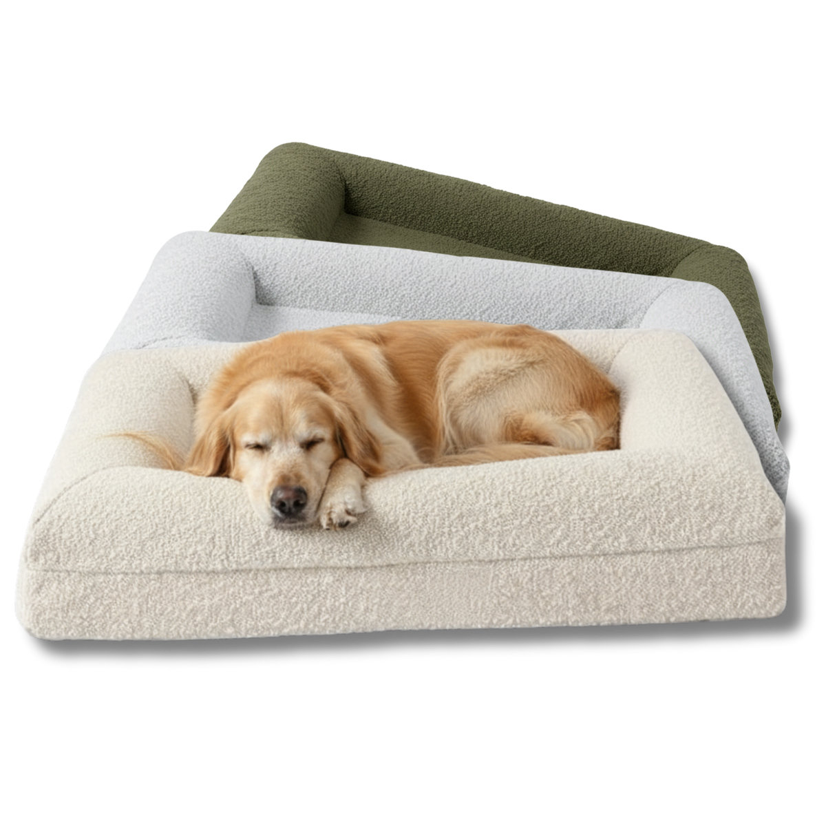 Luxury Bouclé Supportive Dog Bed