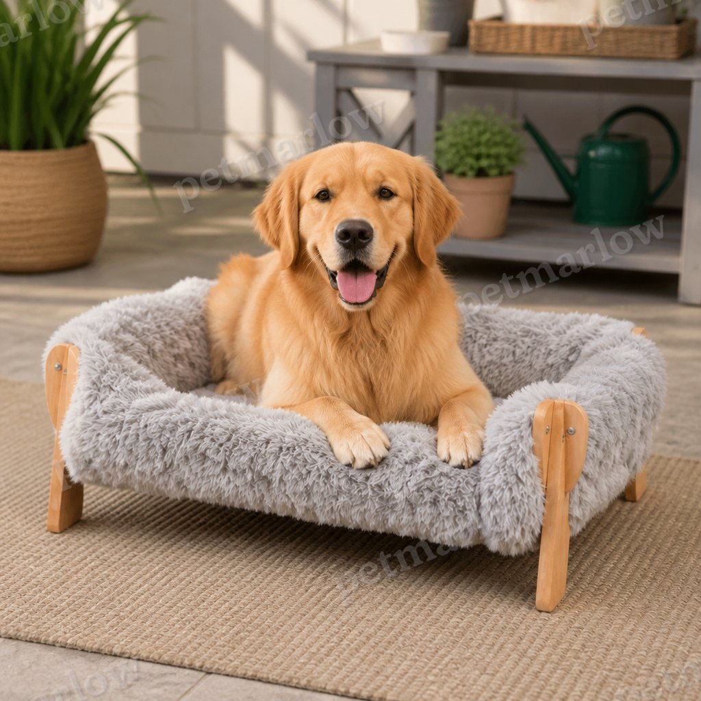 Luxury Elevated Solid Wood Dog Couch Bed – view 5