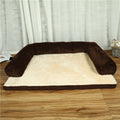 Luxury L-Shaped Dog Bed – Coffee / Bilateral / S
