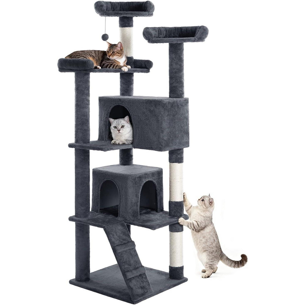 Made4Pets 56-Inch Multi-Tier Cat Tree – Grey