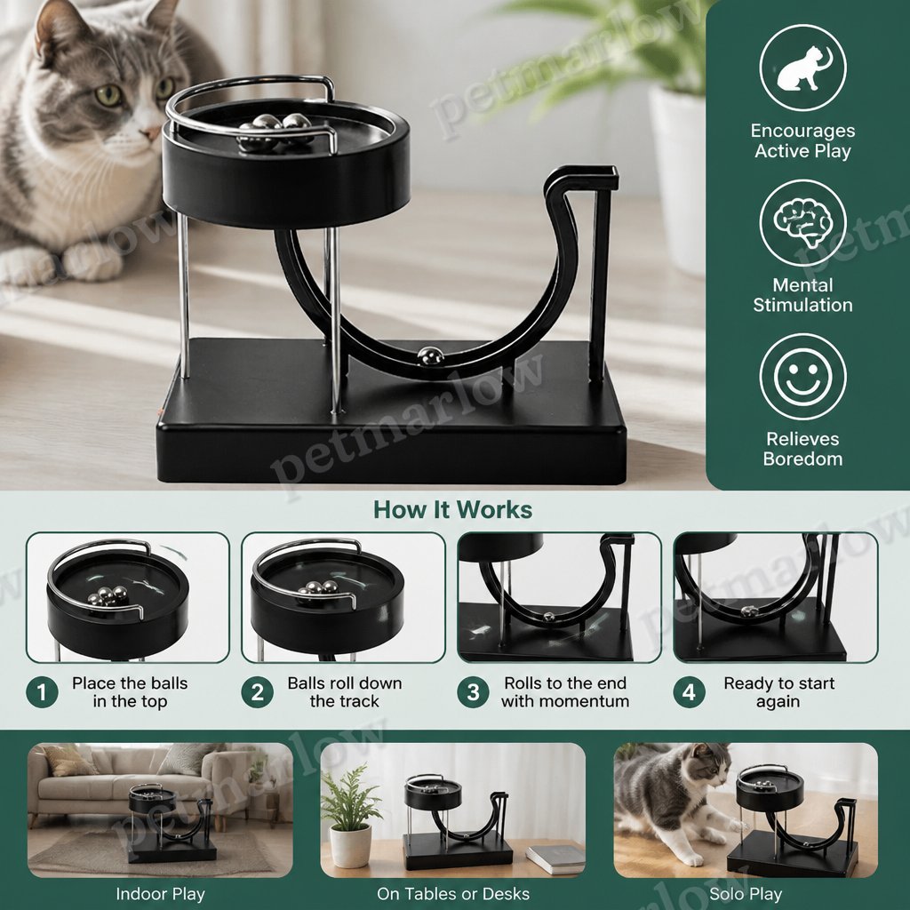 Marble run cat toy for endless fun – view 4
