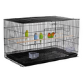 Metal Bird Cage with Wood Perches for Small Birds