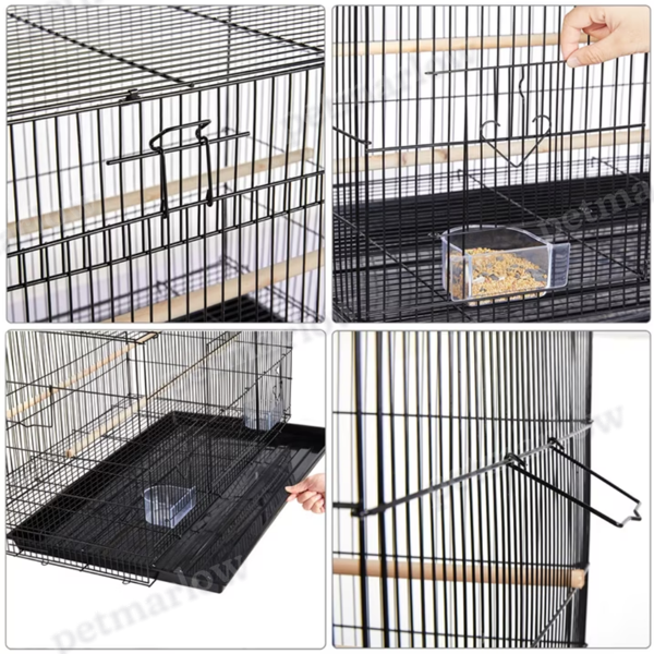 Metal Bird Cage with Wood Perches for Small Birds – view 3