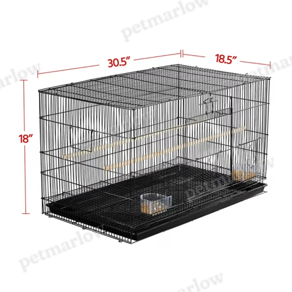 Metal Bird Cage with Wood Perches for Small Birds – view 4