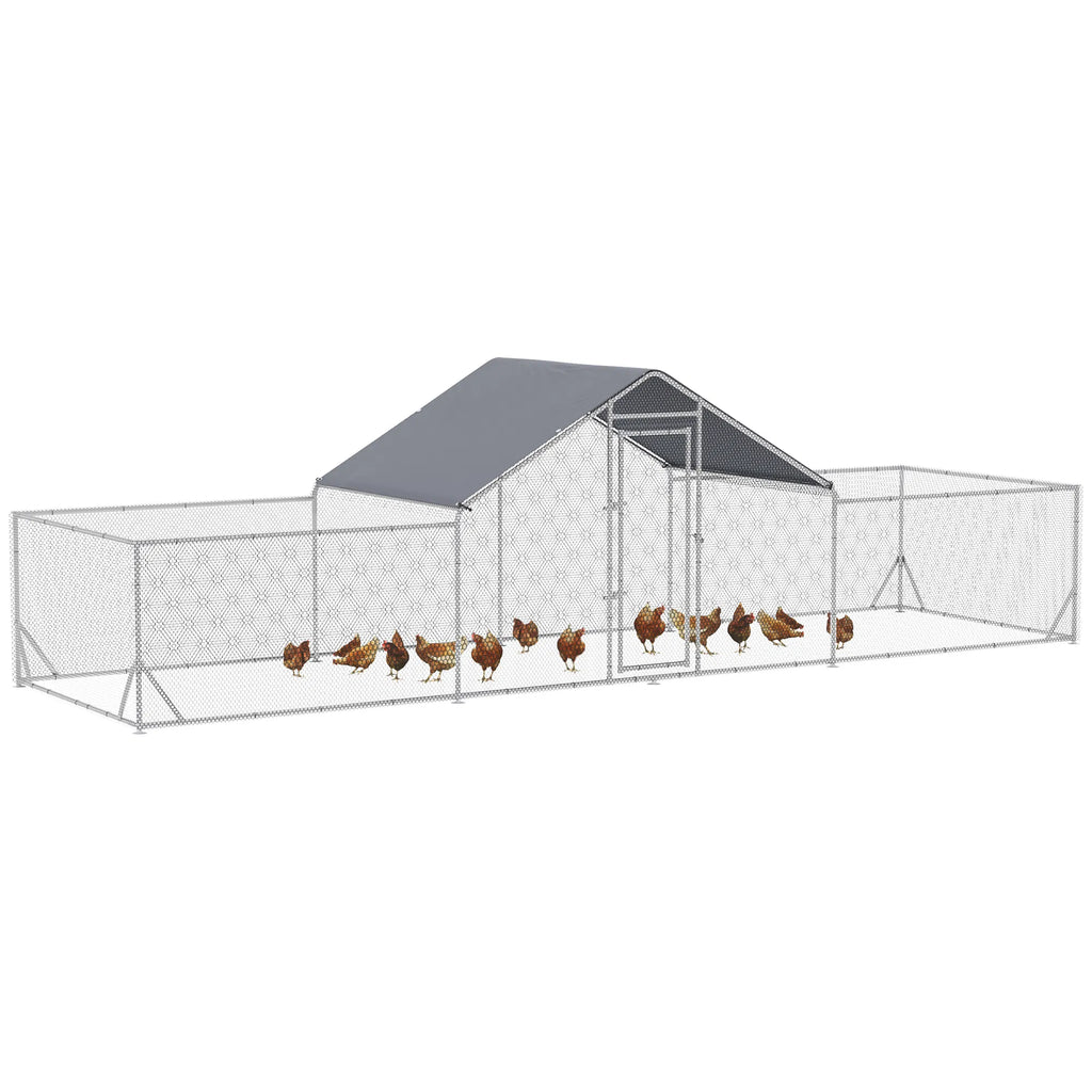 Metal Chicken Coop with Waterproof Cover for Poultry