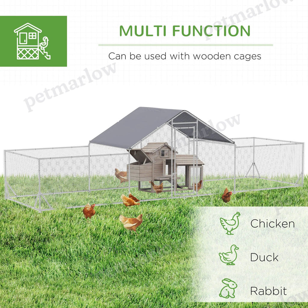 Metal Chicken Coop with Waterproof Cover for Poultry – view 4