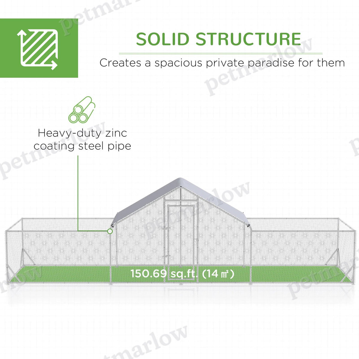 Metal Chicken Coop with Waterproof Cover for Poultry – view 5