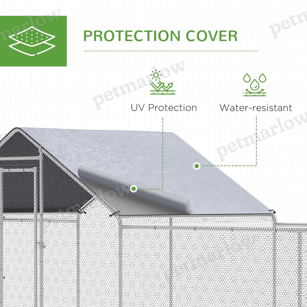 Metal Chicken Coop with Waterproof Cover for Poultry – view 6