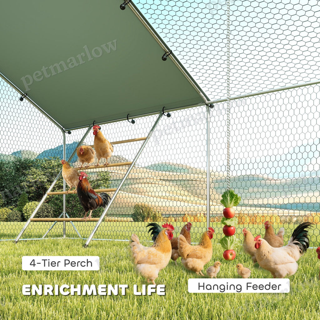Metal Chicken Run with Waterproof Cover for Poultry – view 3