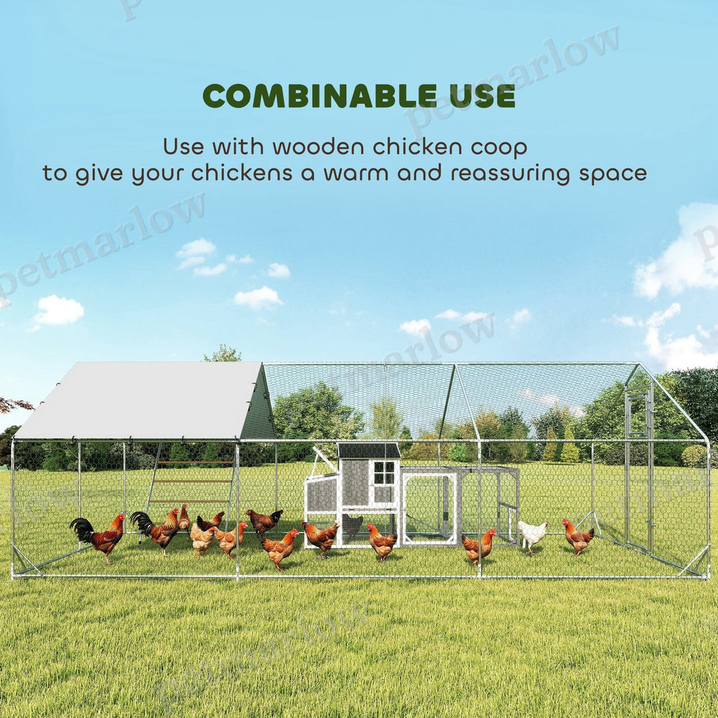 Metal Chicken Run with Waterproof Cover for Poultry – view 4