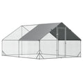 Metal Frame Chicken Run for Outdoor Poultry Safety – Silver / 1980x330x160 mm