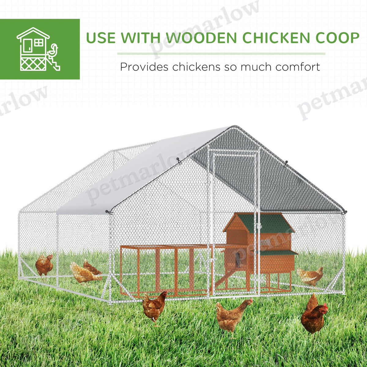 Metal Frame Chicken Run for Outdoor Poultry Safety – view 3