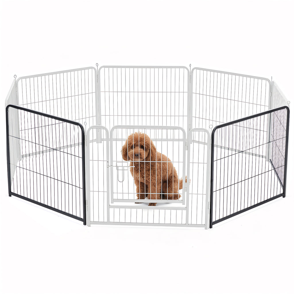Foldable Pet Fence with Door for Dogs
