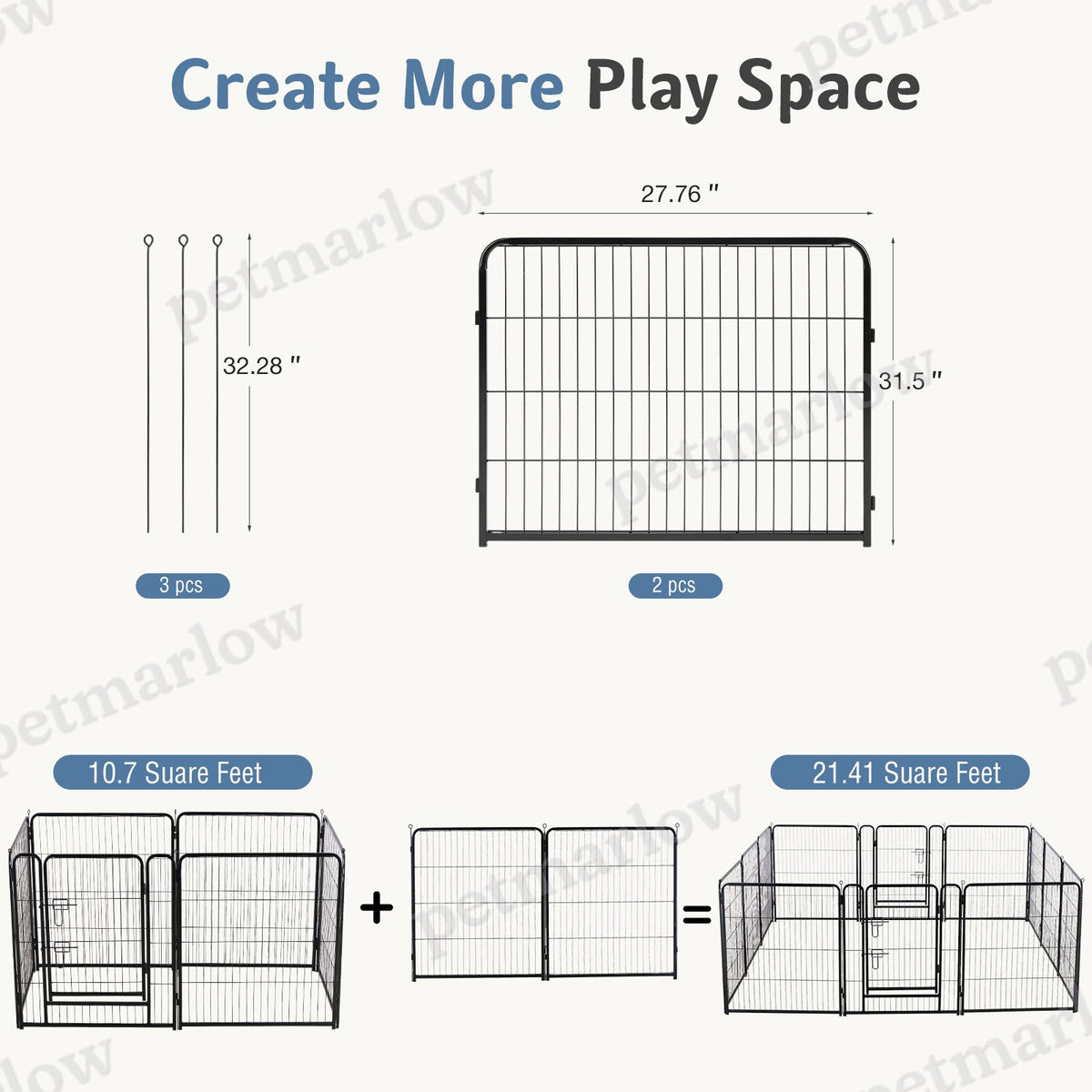 Foldable Pet Fence with Door for Dogs – view 4