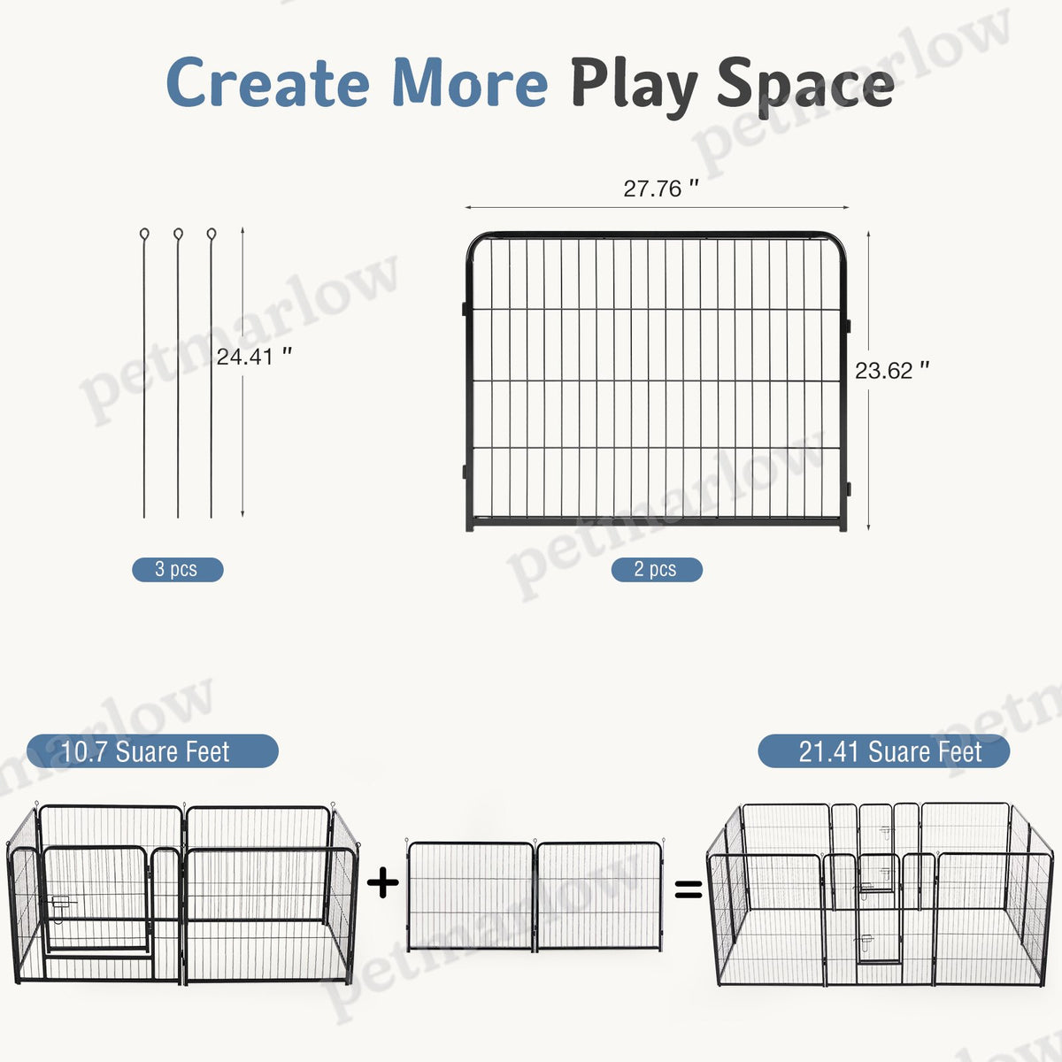 Foldable Pet Fence with Door for Dogs – view 5