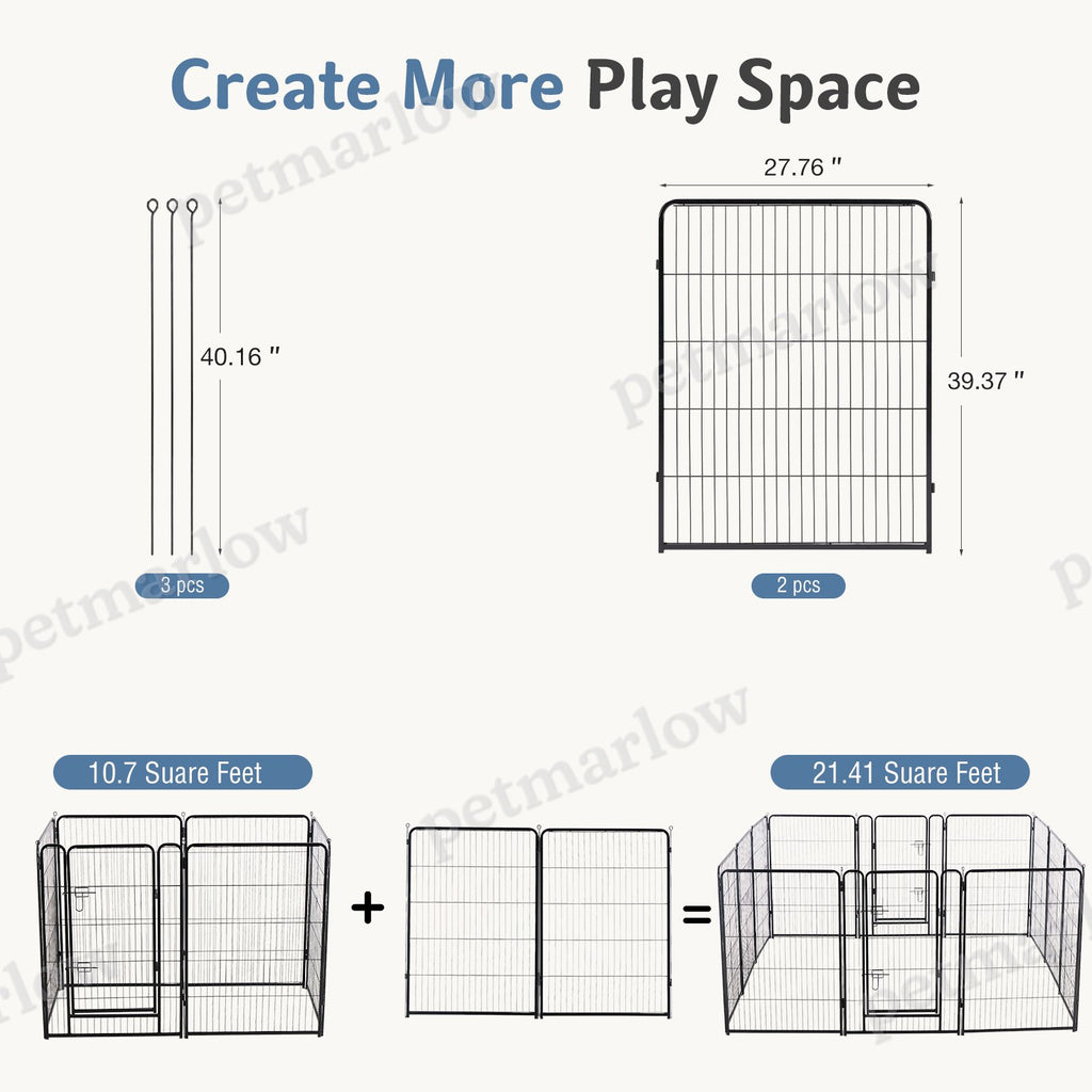 Foldable Pet Fence with Door for Dogs – view 6
