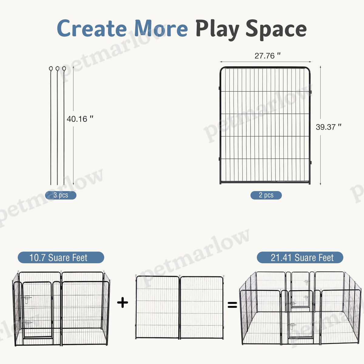 Foldable Pet Fence with Door for Dogs – view 6