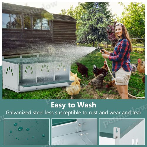Metal Nesting Boxes for Chickens - 3 Compartment Design – view 4