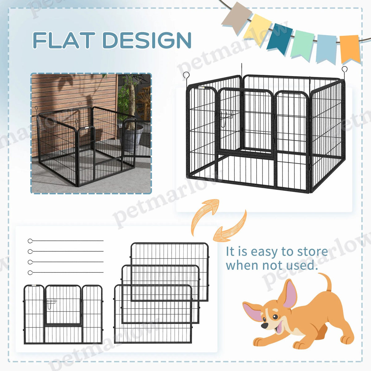 Metal Pet Playpen for Small Animals with Gate – view 5