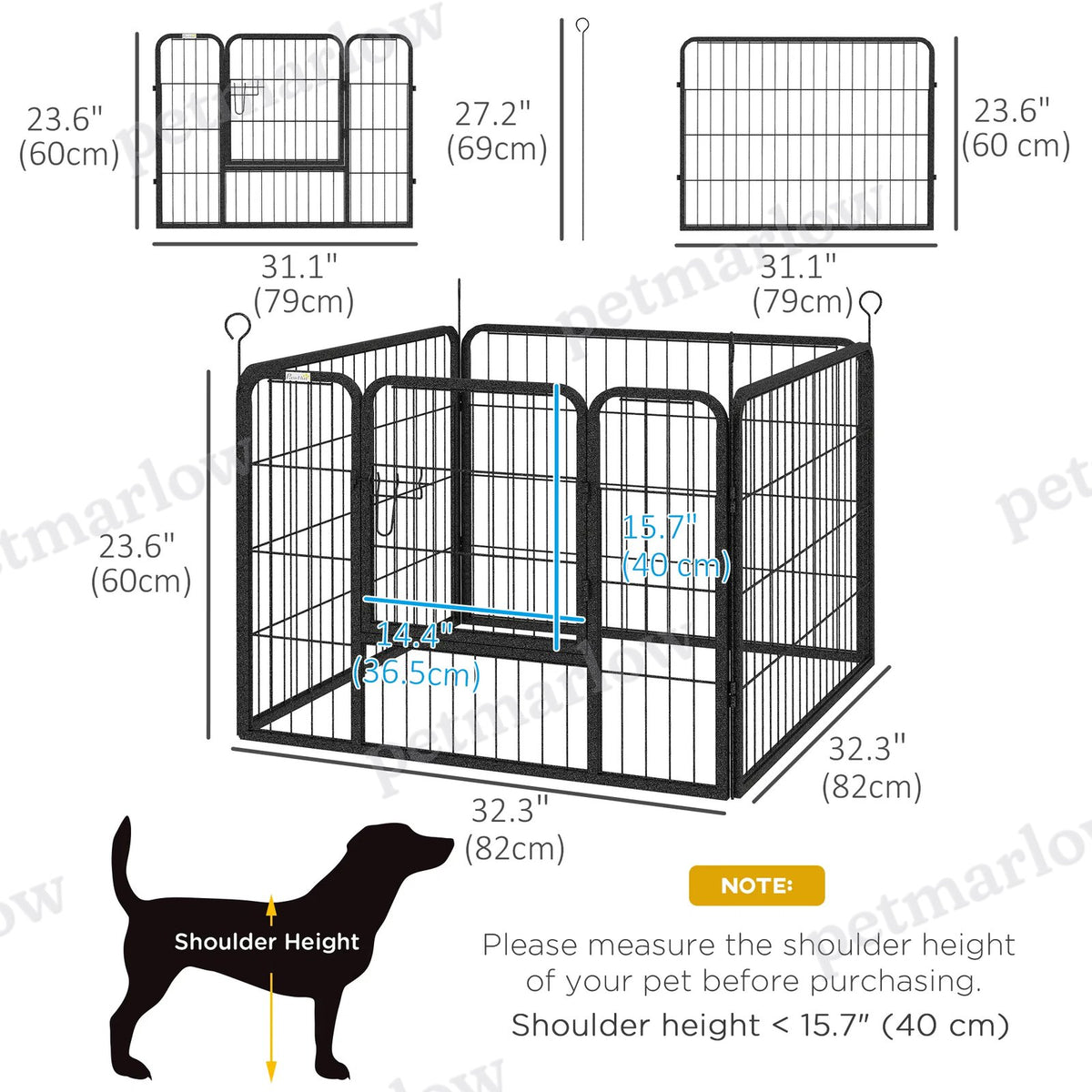Metal Pet Playpen for Small Animals with Gate – view 6