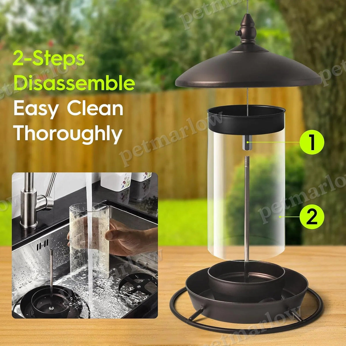 Metal Roof Bird Feeder for Outdoor Wild Birds – view 4