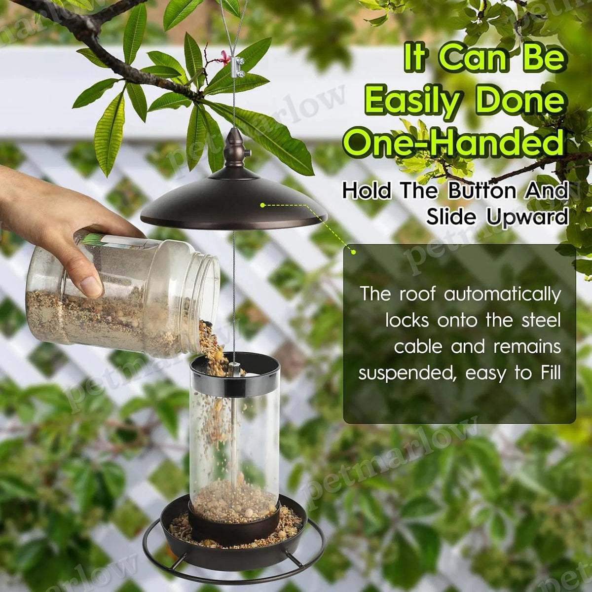 Metal Roof Bird Feeder for Outdoor Wild Birds – view 5